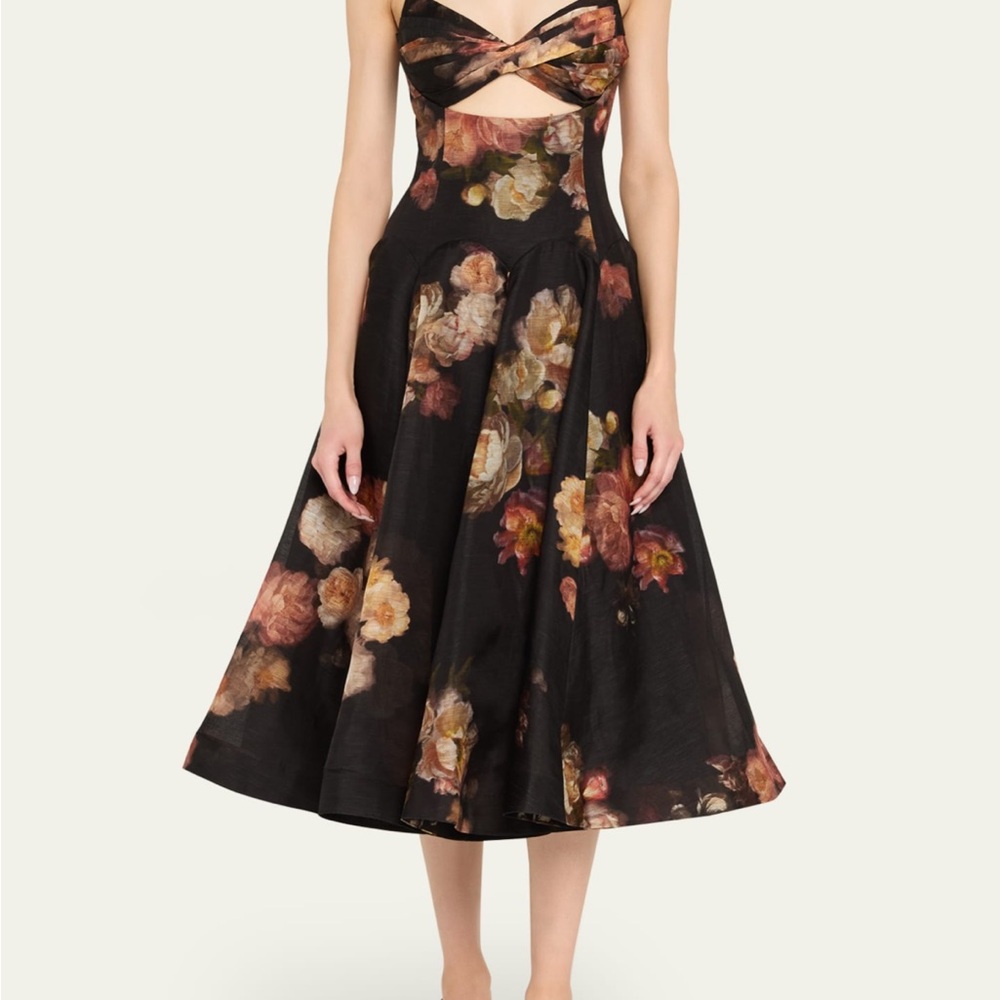 NWT Zimmerman floral front twist midi dress size 3 $1975